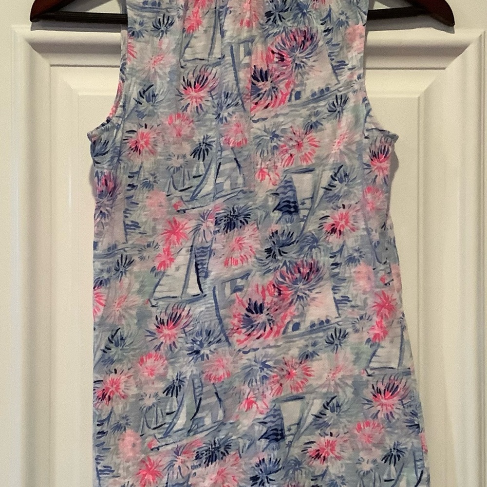 2 Lilly Pulitzer Sleeveless Tank Tops Size XXS Multicolor Pink and Blue Cotton - Picture 4 of 15